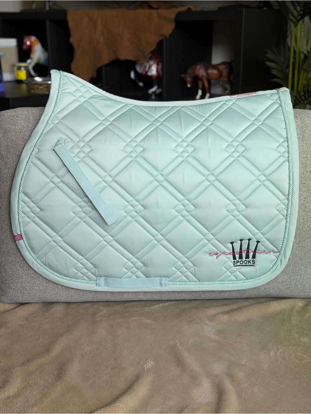 Spooks Mint Blue Saddle Pad